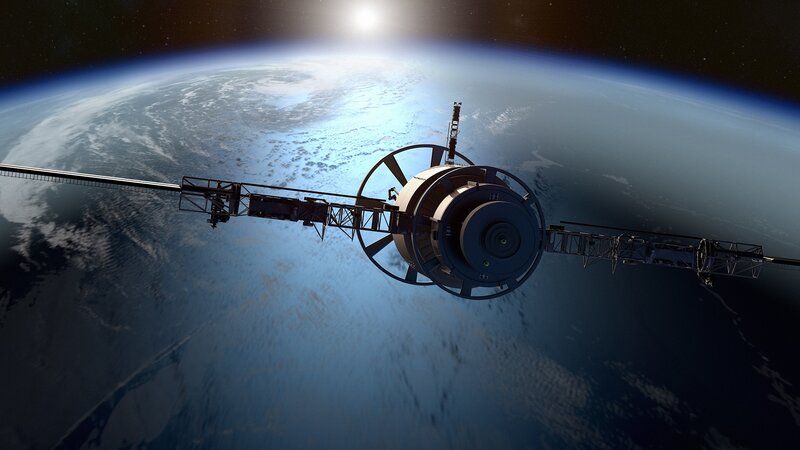 Space Station in Orbit — Blue, Dramatic, Day