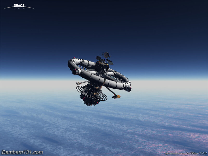 Space Station in Orbit — Blue, Serene, 3d Render