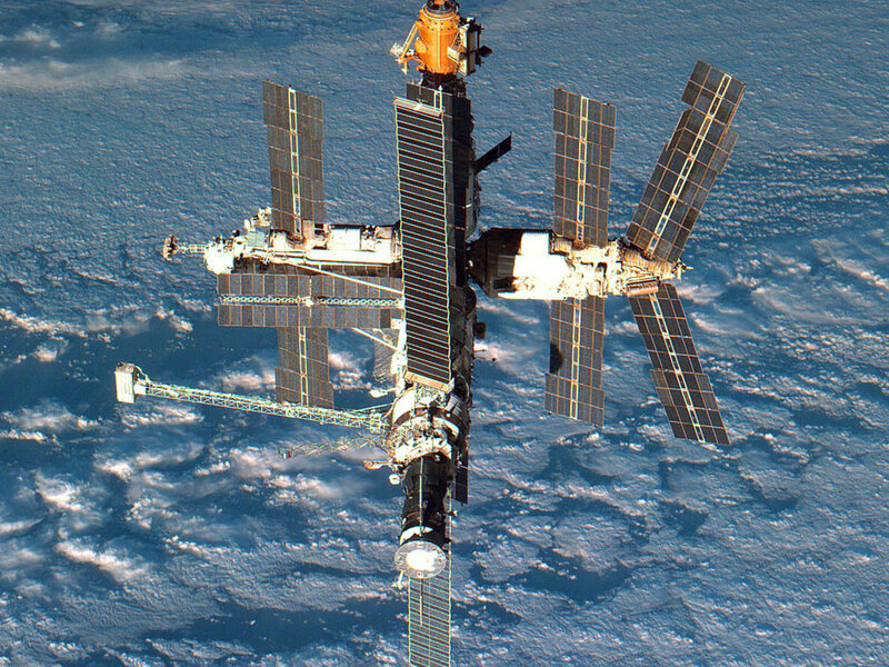 Space Station in Orbit — Blue, Serene, Photograph