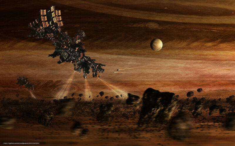 Space Station in Orbit — Brown