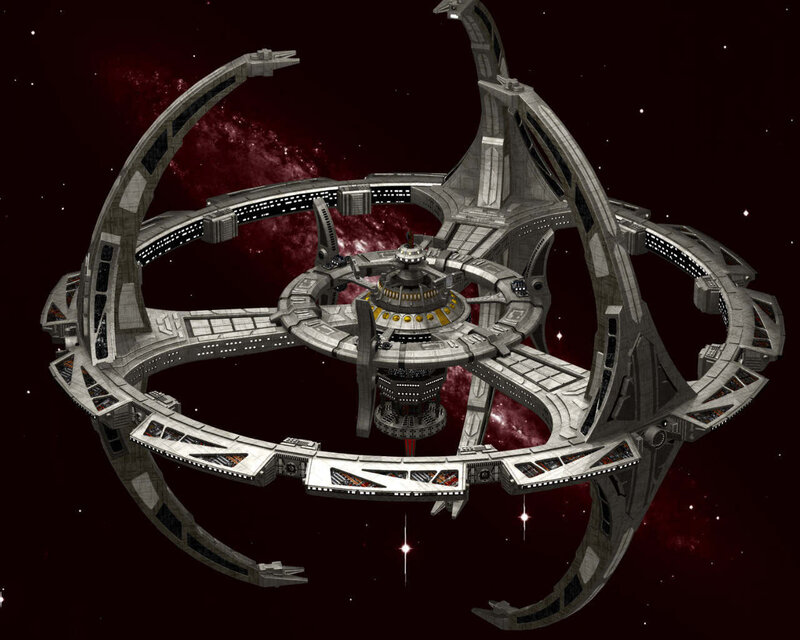 Space Station in Orbit — Gray, Dramatic, Night, 3d Render
