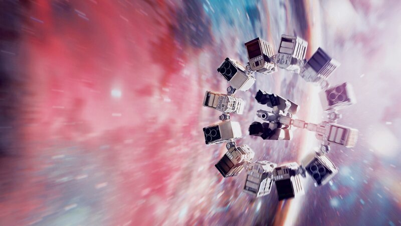 Space Station in Orbit — Red, Dramatic