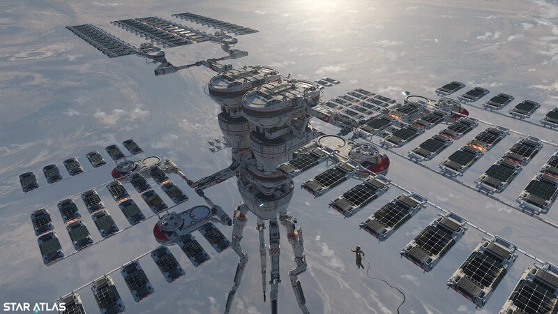 Space Station in Orbit — White, Dramatic, Digital Art, Solar Panels