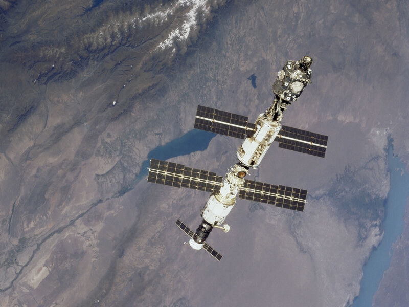Space Station in Orbit — White