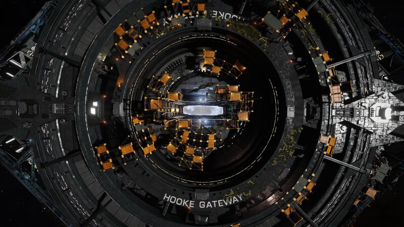 Space Station Interior — Black, Dark, Night