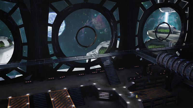 Space Station Interior — Black, Dark