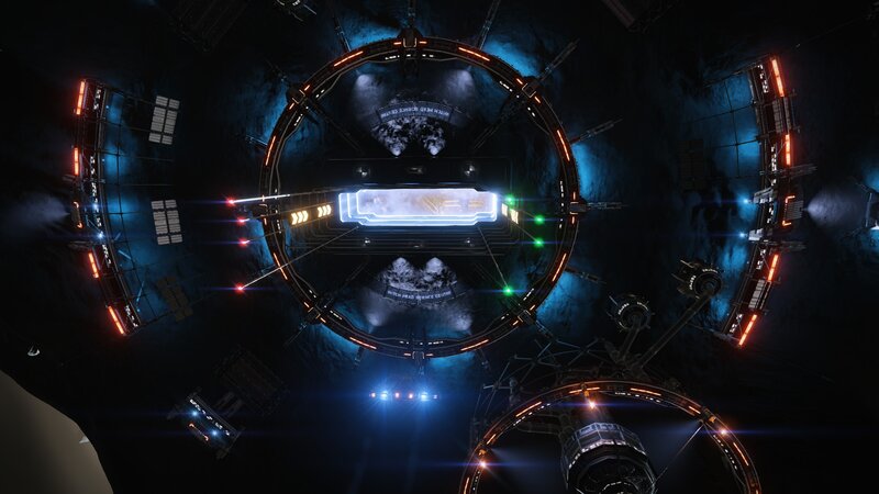 Space Station Interior — Blue, Dramatic, Night