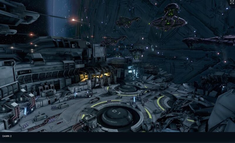 Space Station Interior — Gray, Dark, Industrial, Night