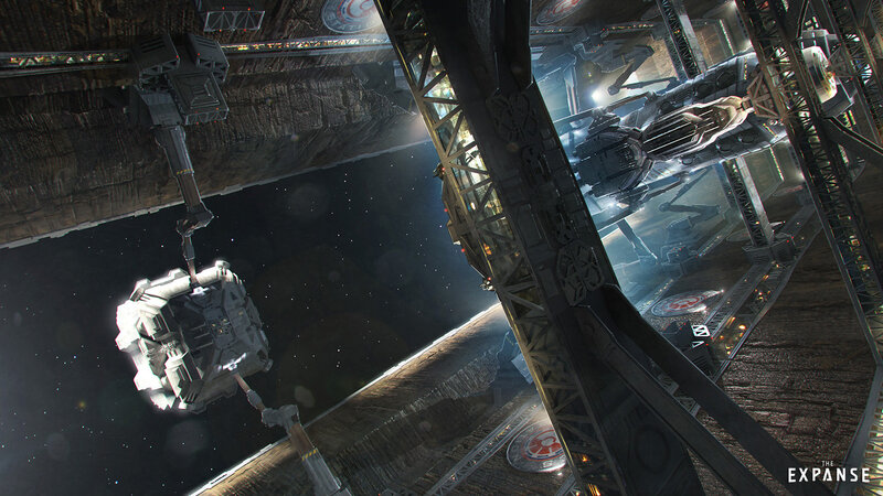 Space Station Interior — Gray, Dramatic, Night