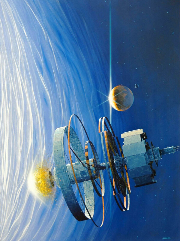Space station near a planet