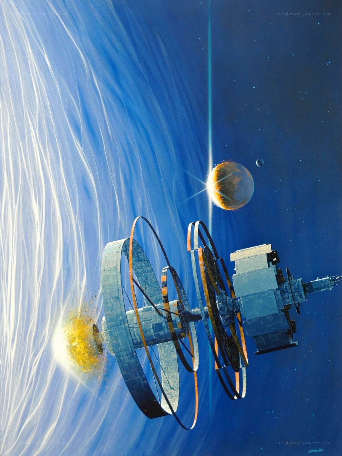 Space station near a planet