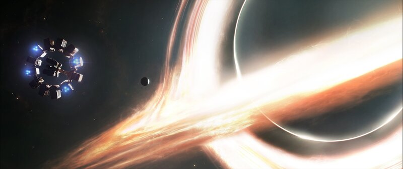 Space Station Near Black Hole — Dramatic, Digital Art, Black Hole