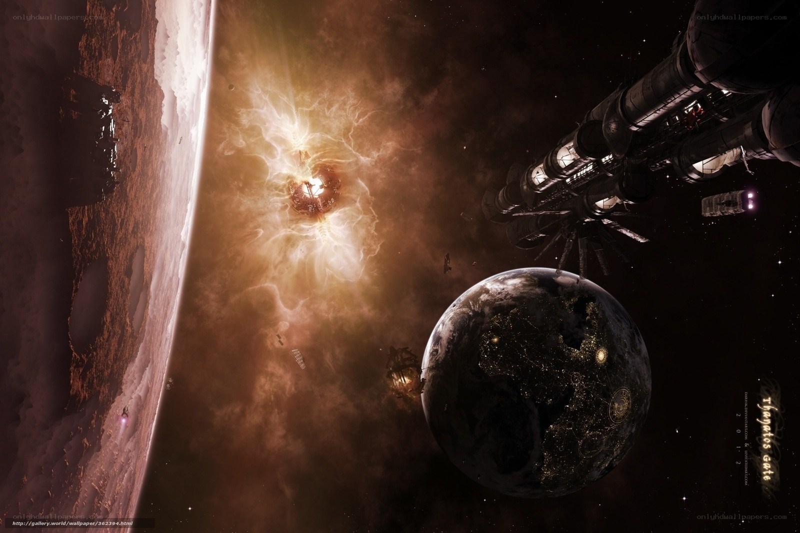 Space station near planet
