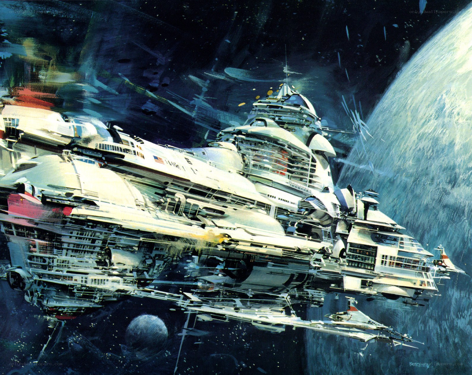 Space station near planet
