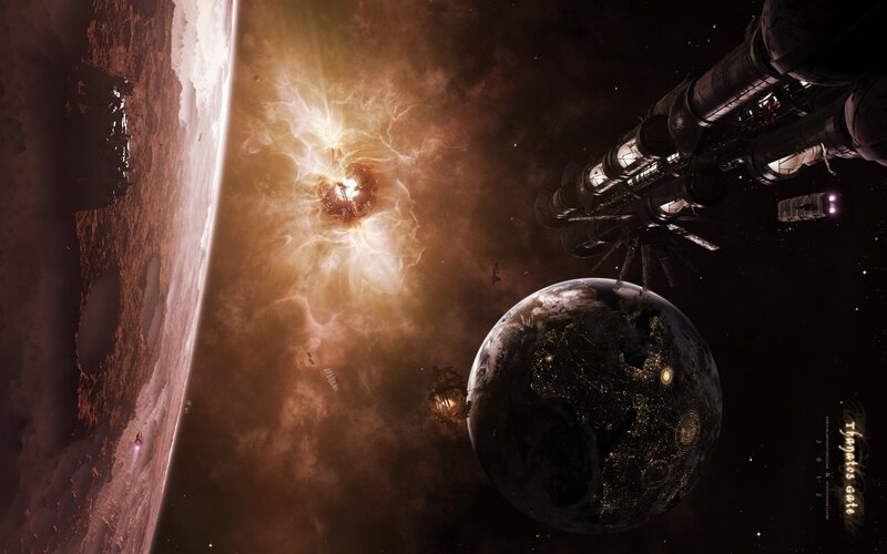 space station near planet