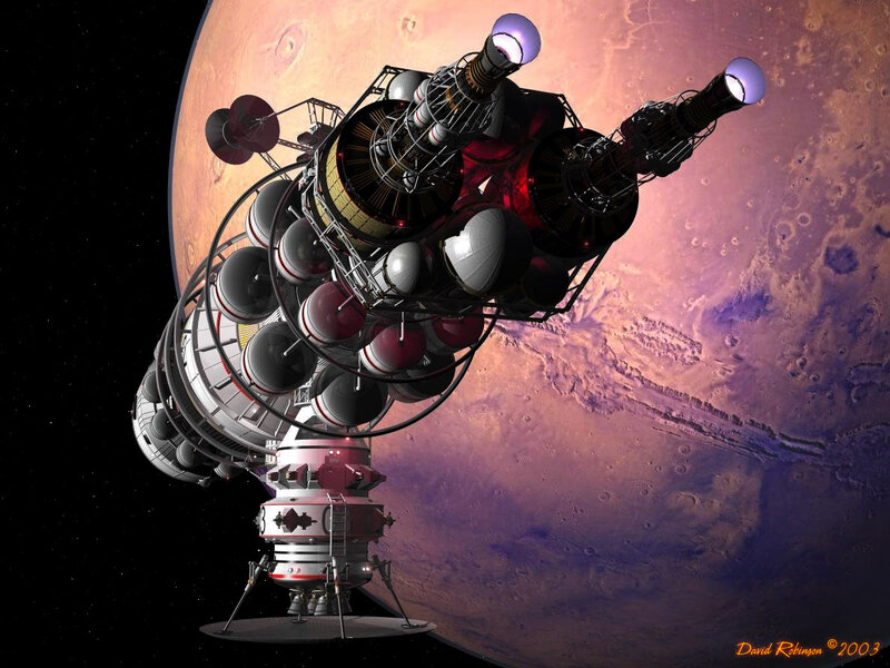 Space Station Near Planet — Purple