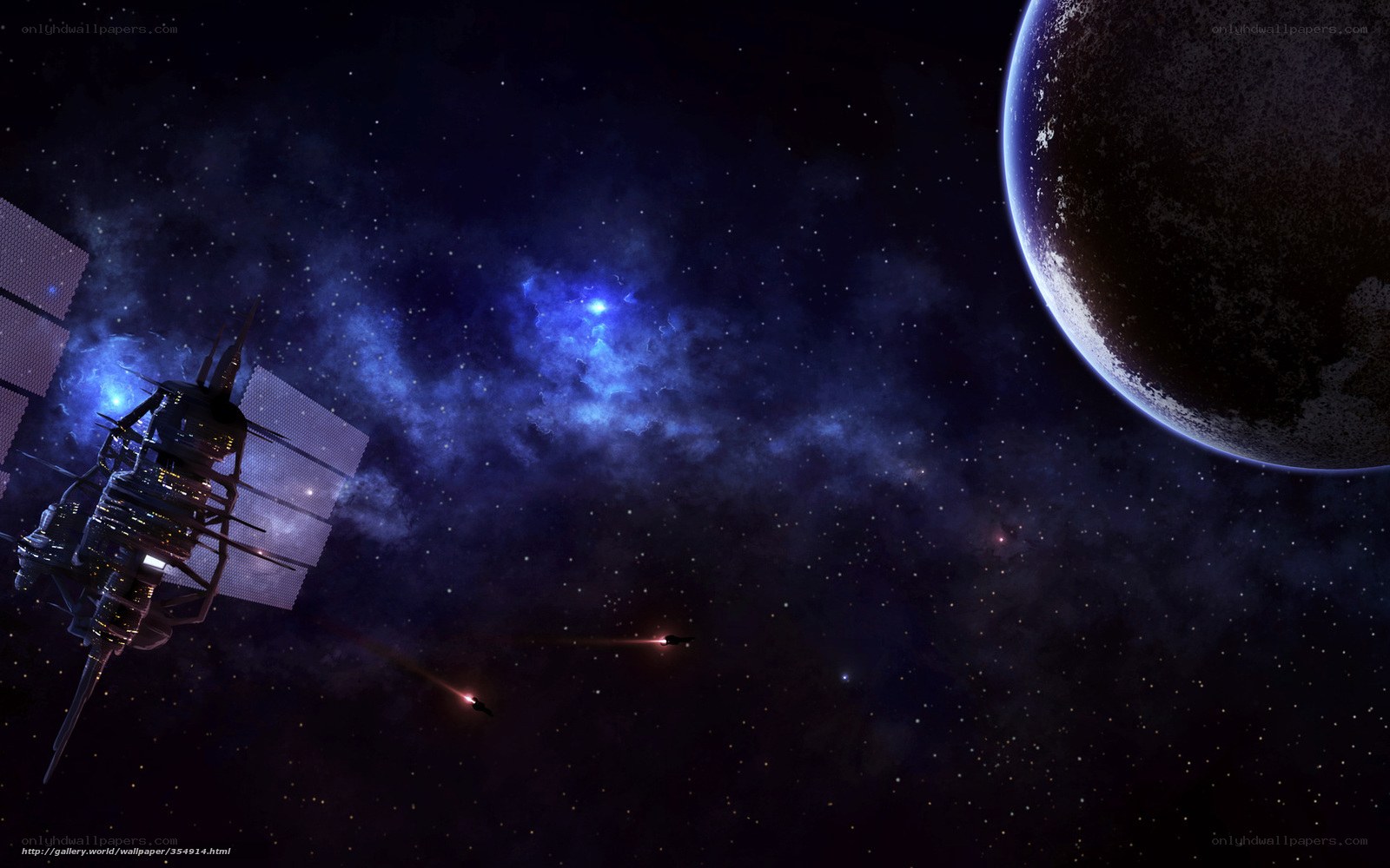 Space station near planet