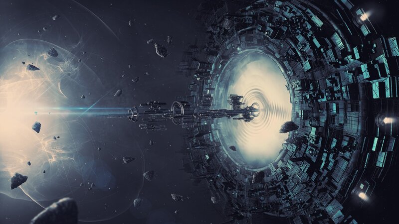 space station near wormhole