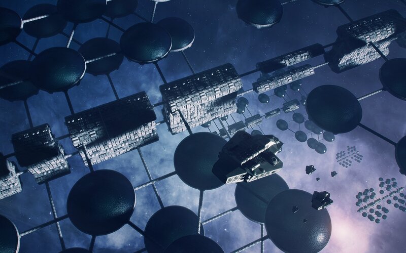 Space Station Network — Blue, Dramatic