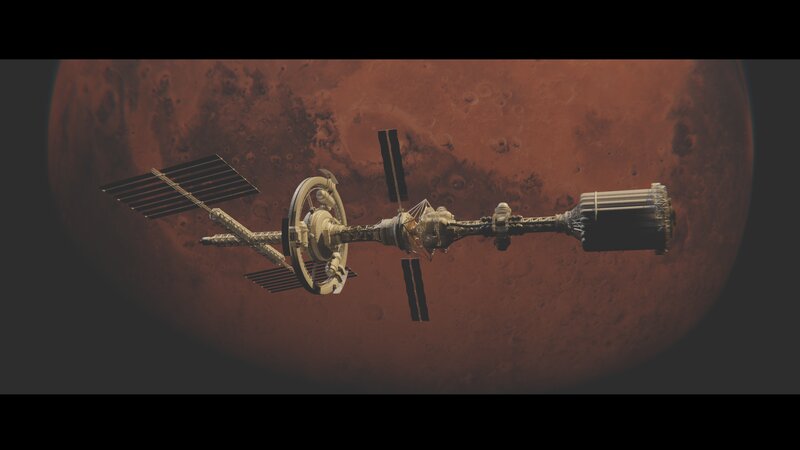 Space Station Orbiting Mars