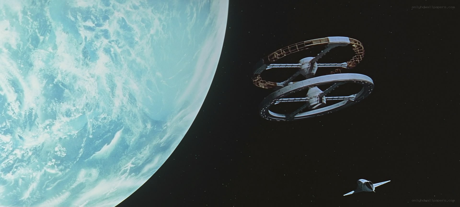 space station orbiting planet