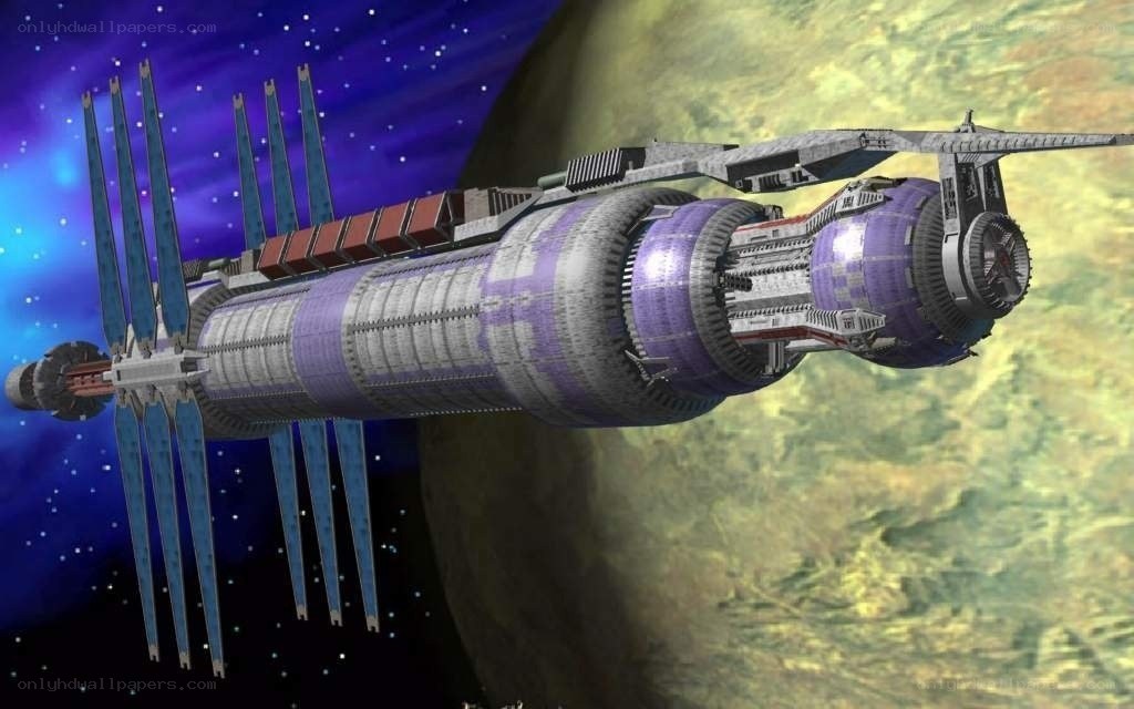 space station orbiting planet