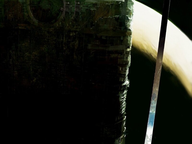 space station orbiting planet