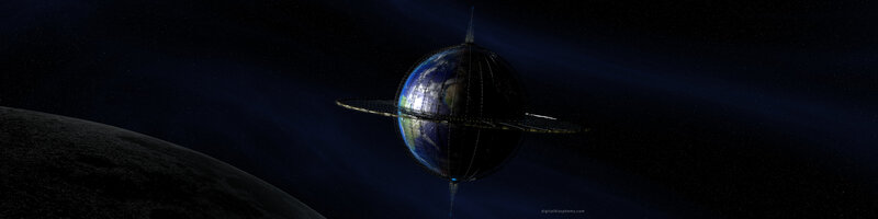 space station orbiting planet