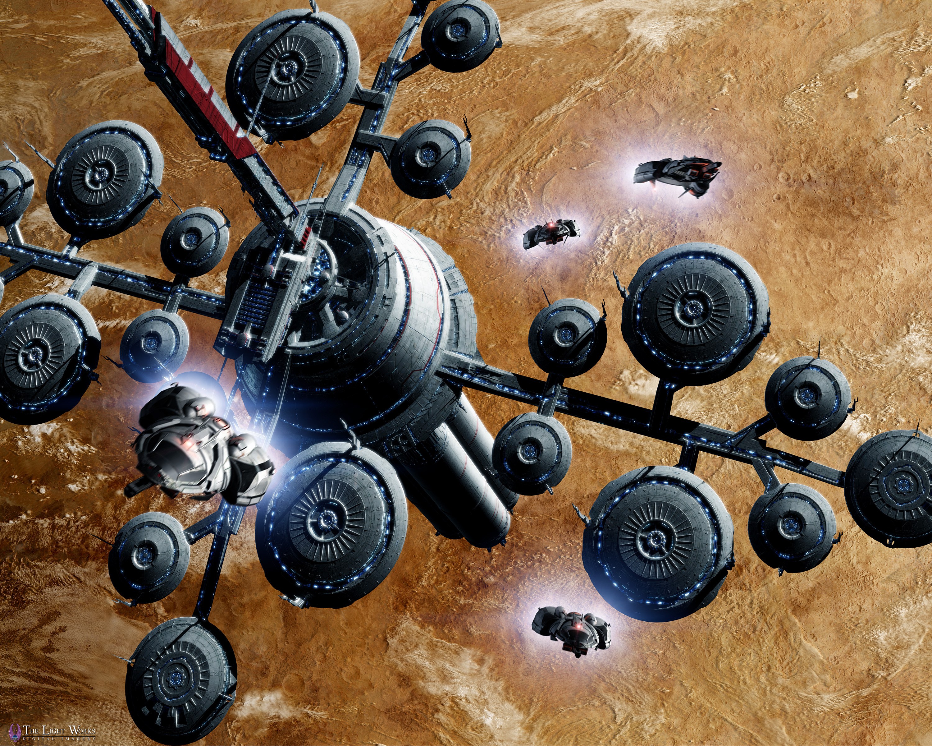 space station orbiting planet