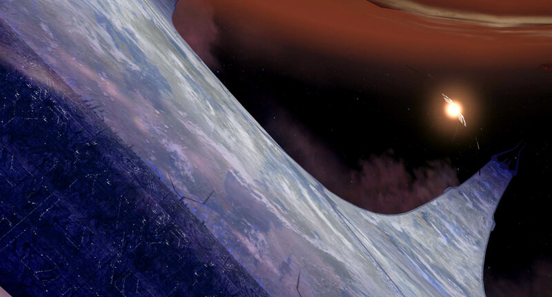 space station orbiting planet