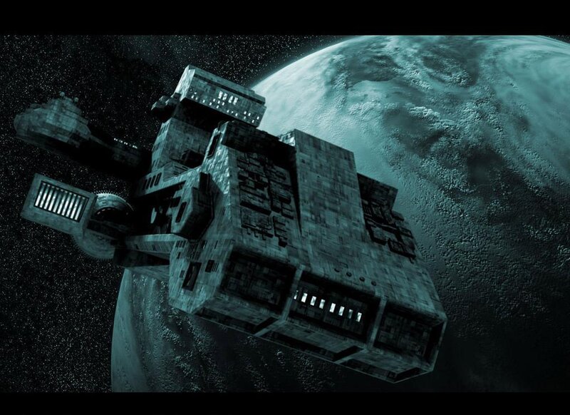space station orbiting planet