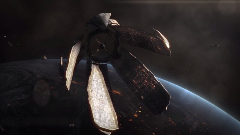 space station orbiting planet