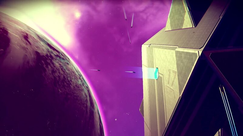 Space Station Orbiting Planet — Purple, Dramatic, 3d Render