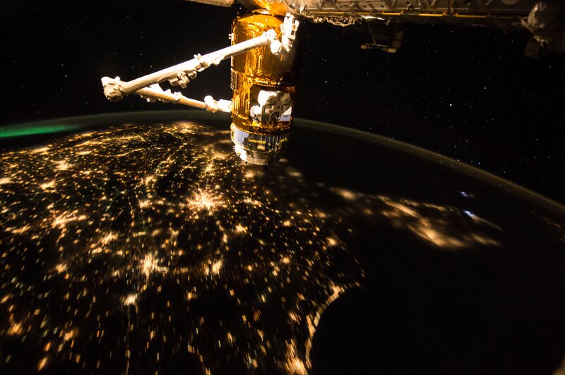 Space Station over Earth — Black