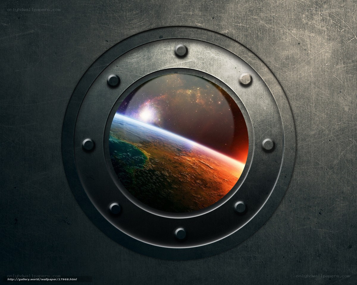 space station porthole view