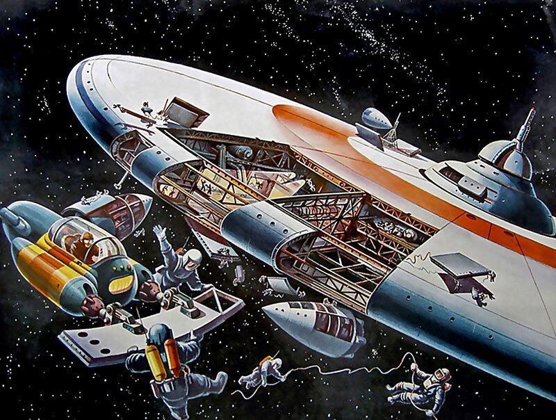Space station repair scene
