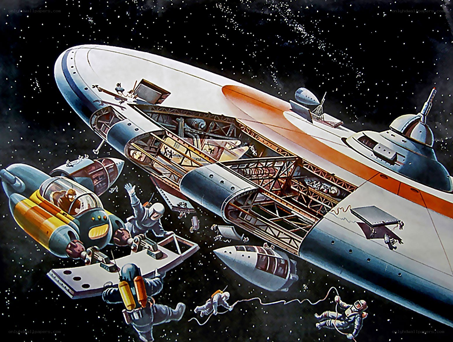 Space station repair scene