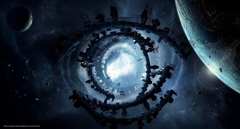 Space Station Ring — Blue