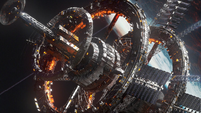 Space Station Structure — Black