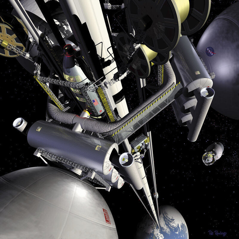 Space Station Structure — Gray, Dramatic