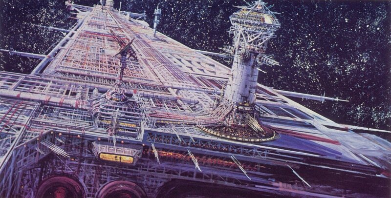 Space Station Structure — Purple, Dramatic