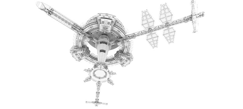 Space Station Structure — White