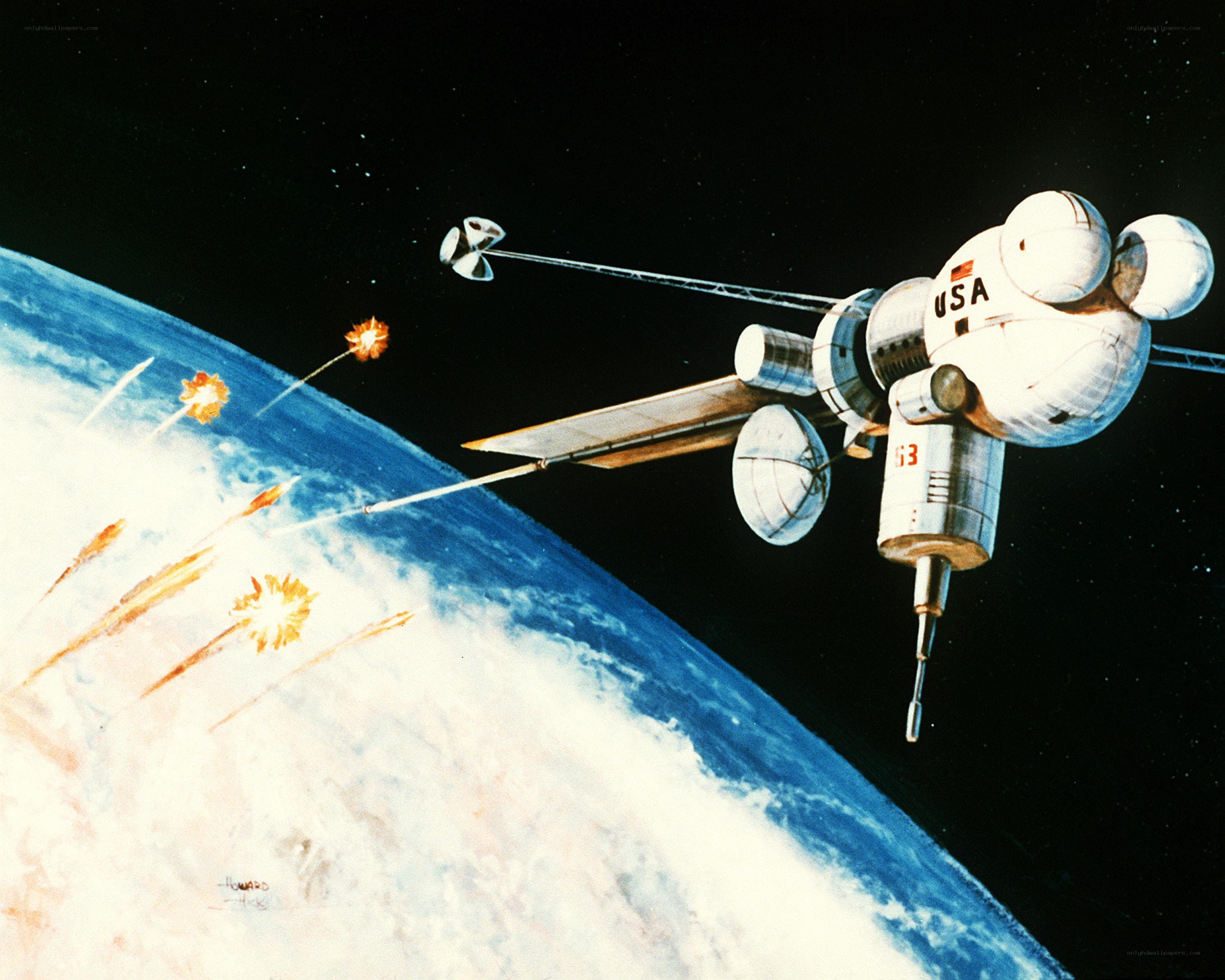 Space station under attack