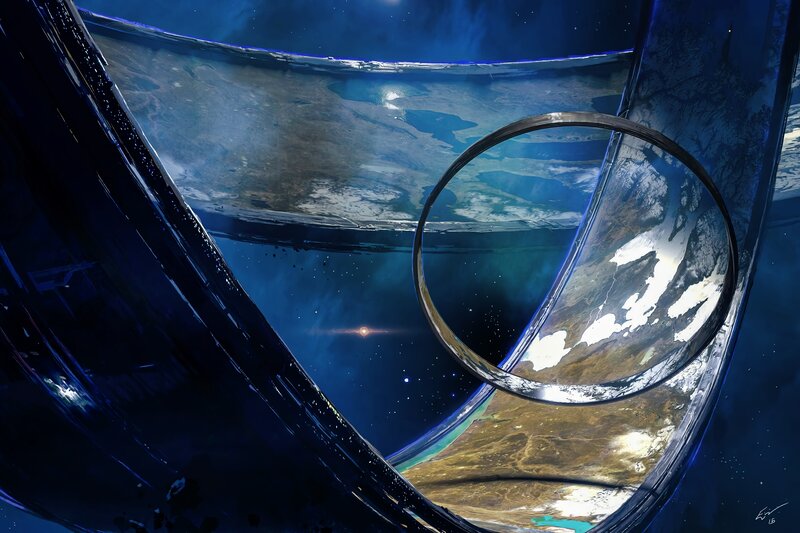 Space Station View — Blue, Dramatic