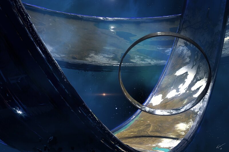Space Station View — Blue