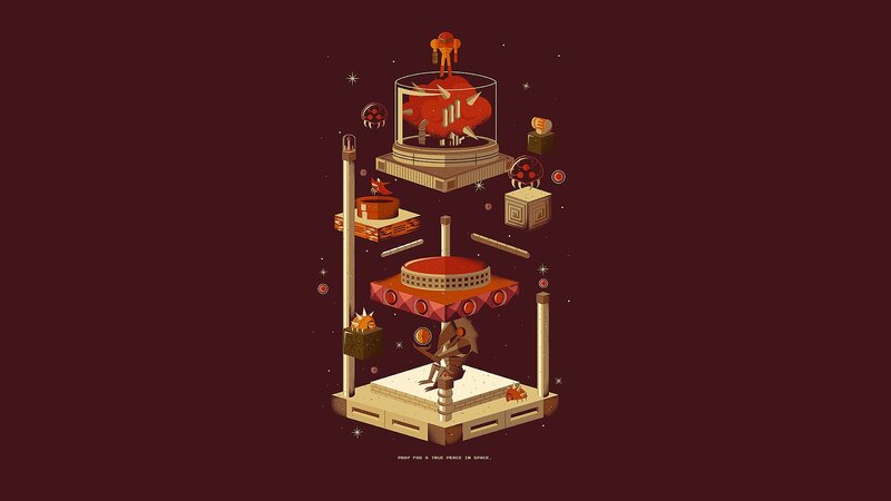 space station with creatures