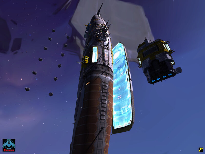 Space station with docking ships
