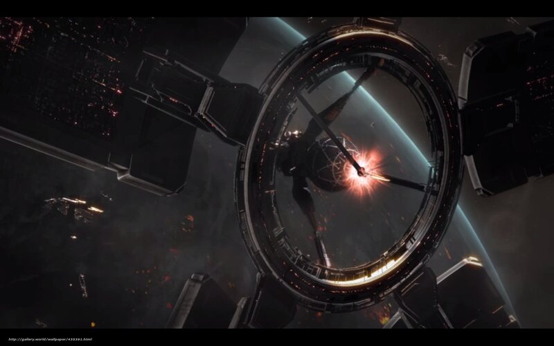 Space Station with Explosion
