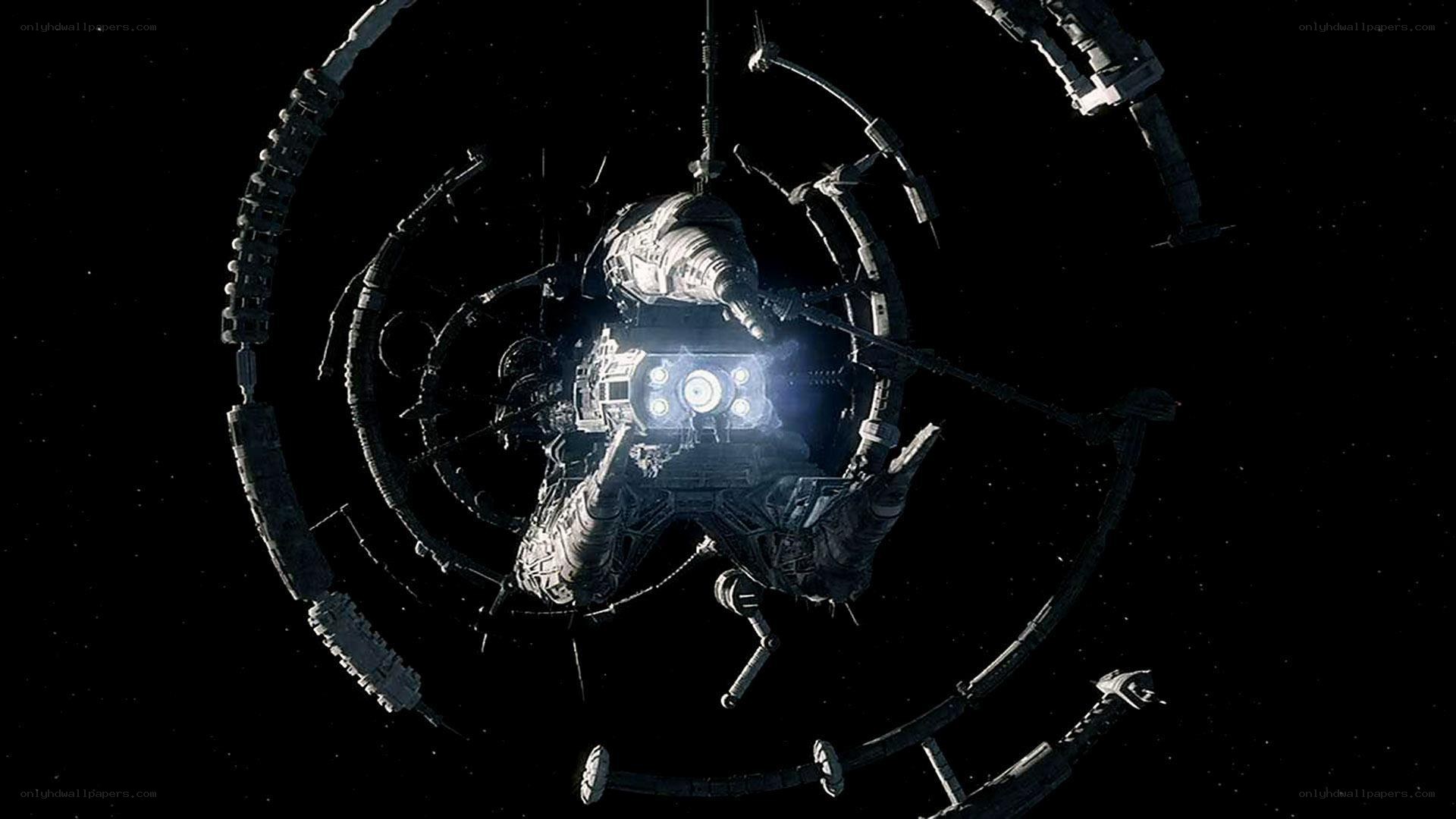 space station with glowing core