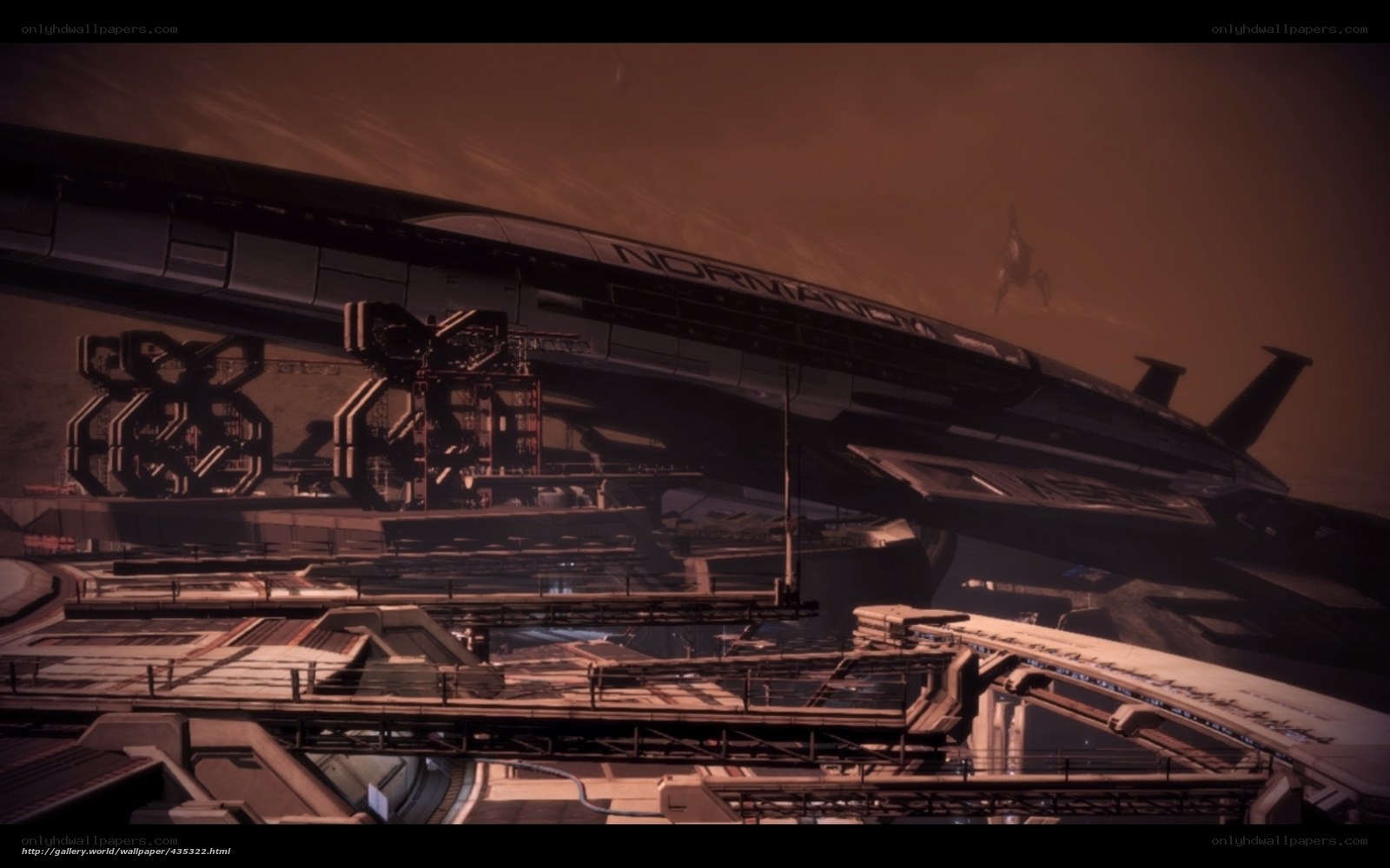 space station with ship
